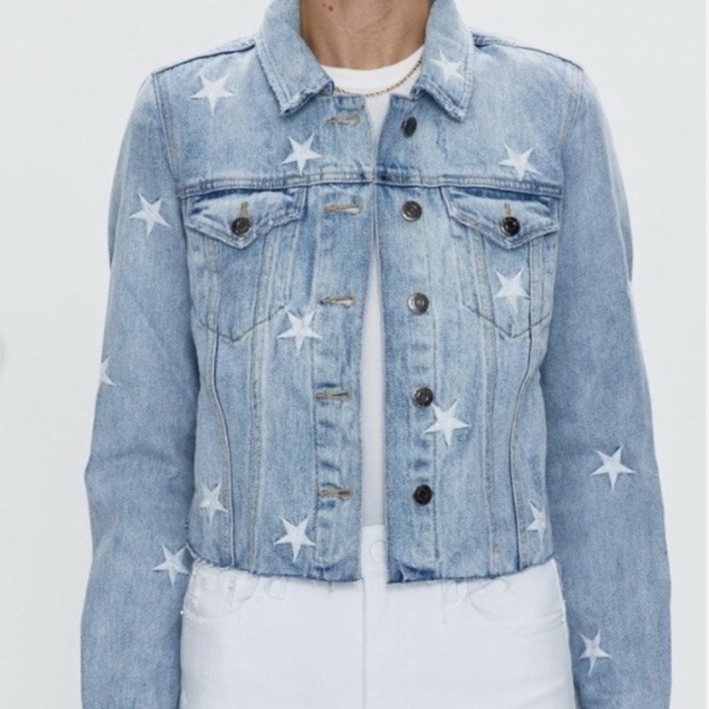 Pistola denim jacket with star embroidery detail